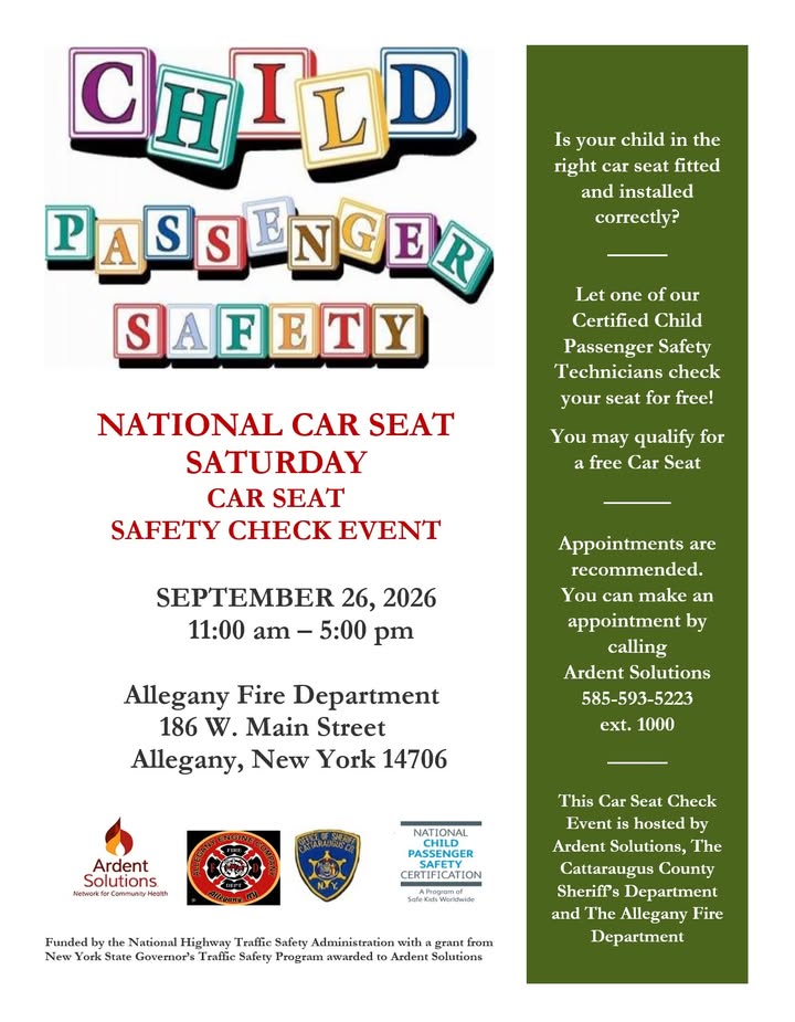 Flyer for National Car Seat Saturday Safety Check