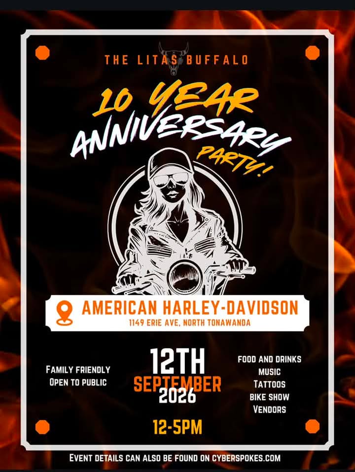 Flyer for The Litas Buffalo 10-Year Anniversary Party