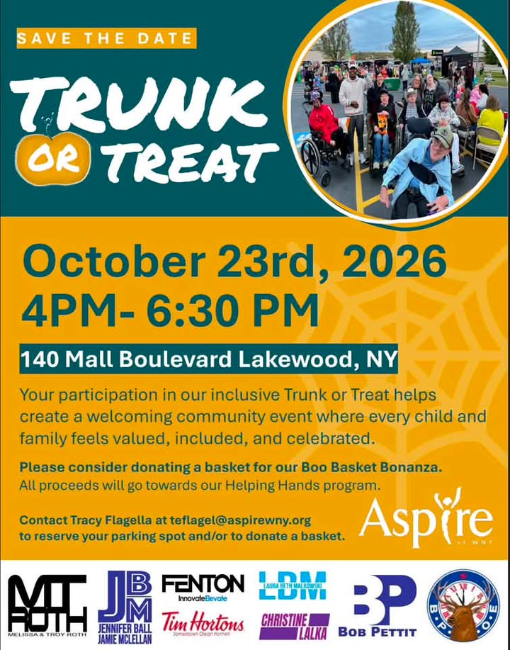 Flyer for Aspire WNY Inclusive Trunk or Treat